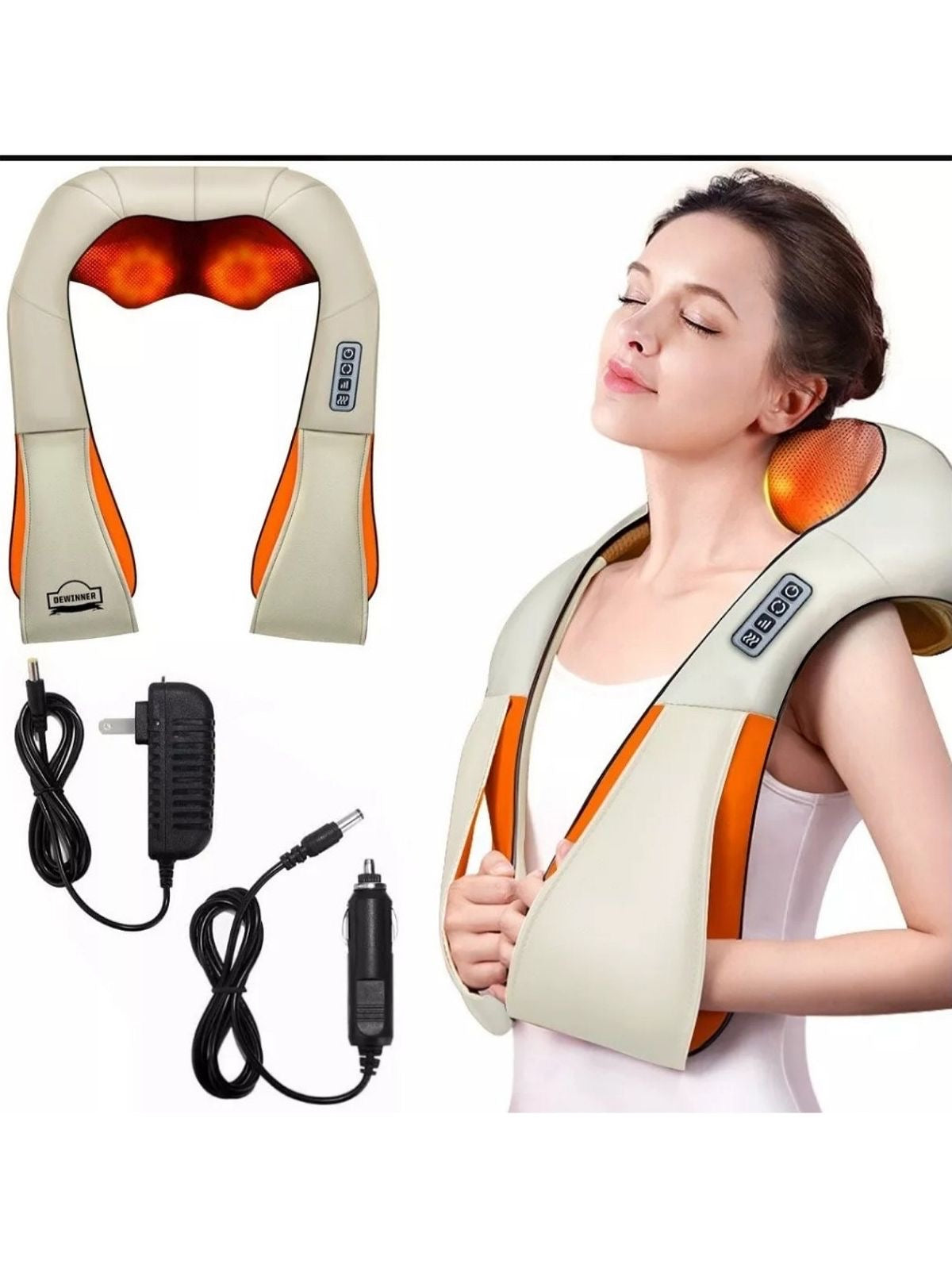 Masajeador Corporal Cervical Cuello Espalda Brazos Electrico Color Beige