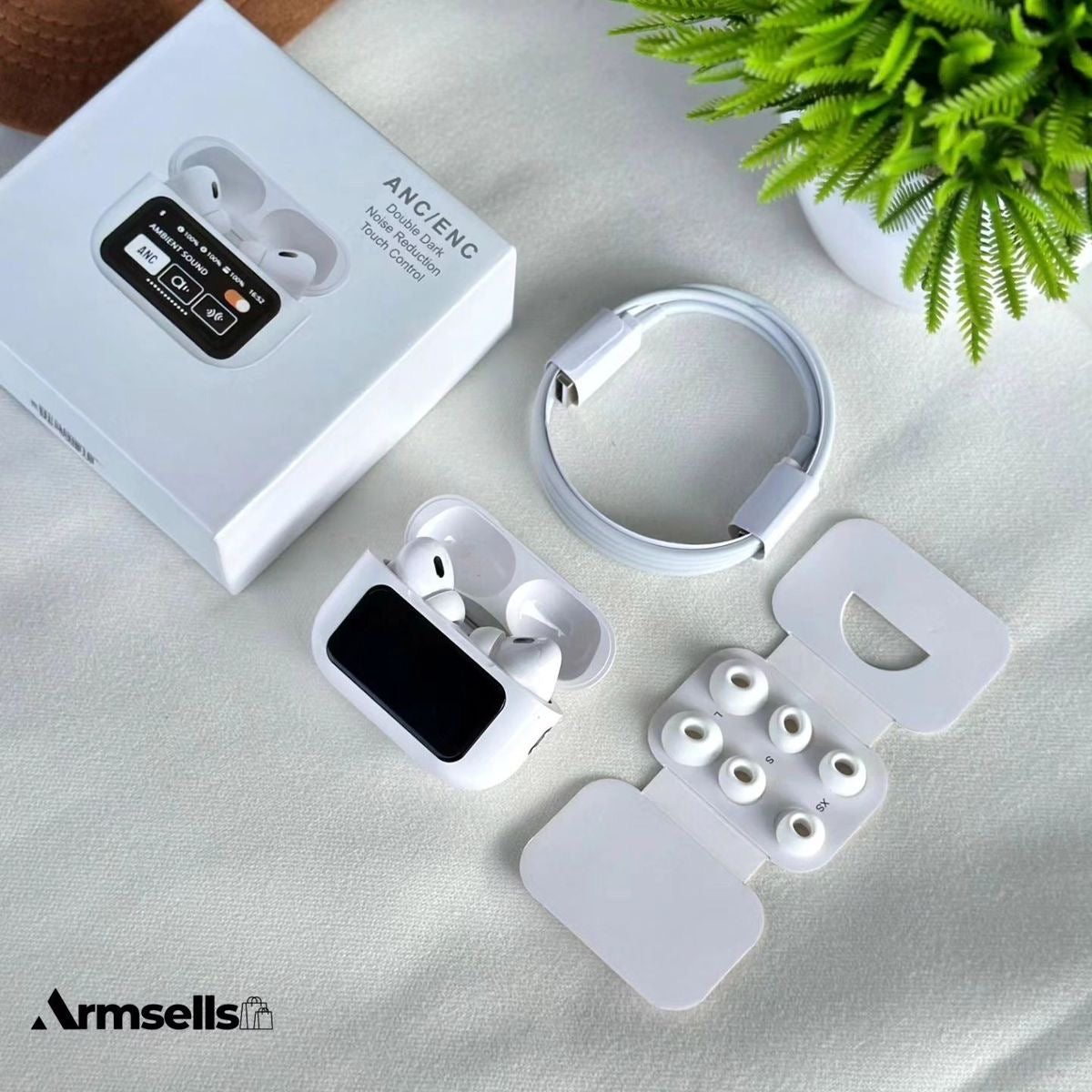 Auriculares Inalámbricos ANC/ENC con Pantalla Digital y Cancelación de Ruido